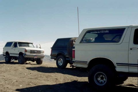 1990 Ford Bronco - B-man, Jess, and My bronco up at the end of the run.