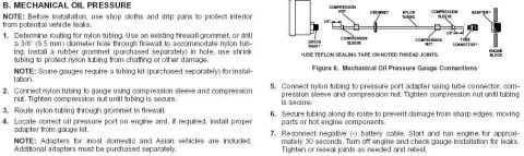 1986 Ford Bronco - Diagram illustrates the connections for installing a mechanical oil pressure gauge.