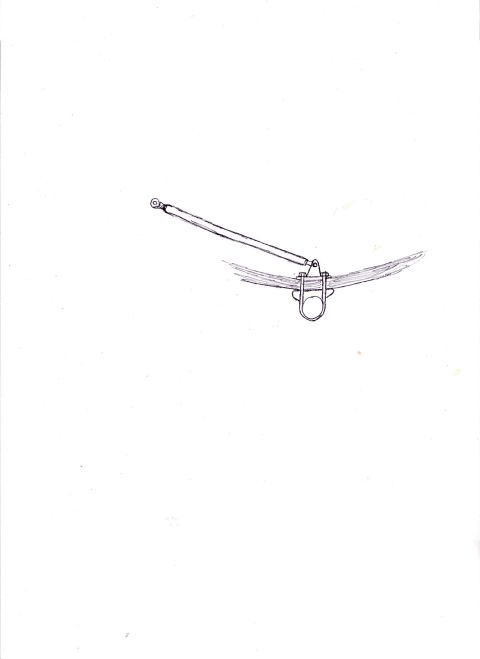 1978 Ford Bronco - Faint freehand pencil sketch of a rod and spring linkage part, too sparse to classify as a formal diagram.