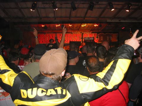 1989 Ford Bronco - My roomate Peder was the only guy with a bright yellow Ducati jacket on...surrounded by tough old grizzled biker guys and biker chicks.