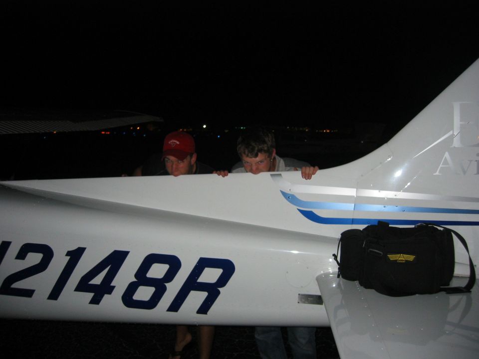 These are the pilots....biting the airplane....hmm maybe they shouldnt fly on the way back.