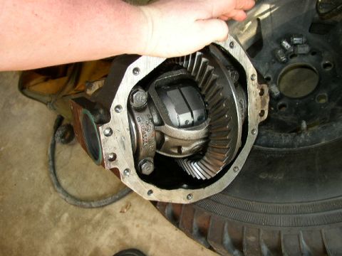 1995 Ford Bronco - A person is holding an open differential gear assembly, revealing the internal gears.