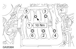 1999 Ford Contour - Upper intake lower torque sequence.