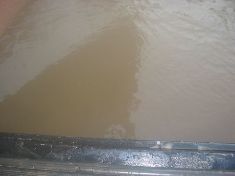 1988 Ford Bronco - The image shows a body of muddy water with a dark, wet edge visible in the foreground, suggesting a scene rather than a vehicle.