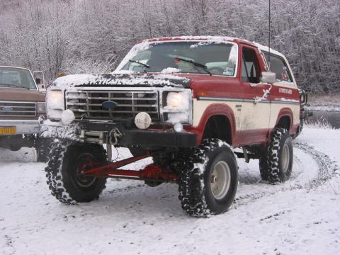 1985 Ford Bronco - Bronco resting after busting there the snow covered trees.