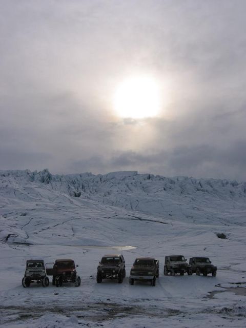 1985 Ford Bronco - Group shot at the glacier..