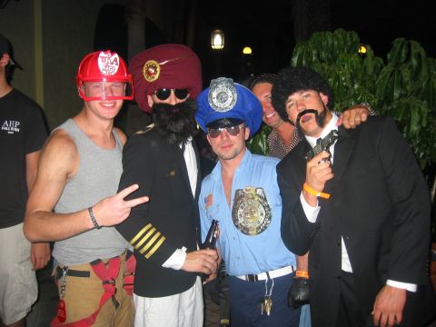 1989 Ford Bronco - Roomate Pete on the left, wearing my turnout pants and the hat I bought in Naples.
