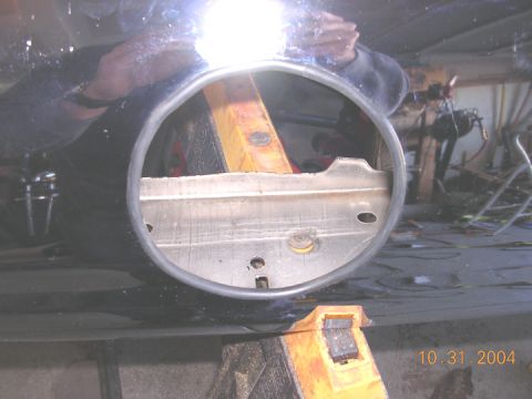 2004 Ford F-250 - once the holes were cut, I used some washer fluid line slit down the center as a trim piece