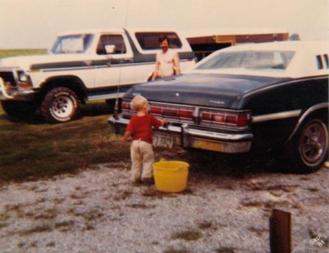 1978 Ford Bronco - Thats me washing the Grand Turino, I was 2 years old
