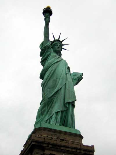 1995 Ford Bronco - The Statue of Liberty stands tall, a symbol of freedom in New York City.