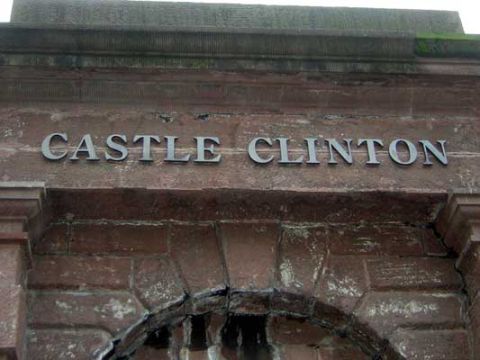 1995 Ford Bronco - The words "Castle Clinton" are visible on a stone structure.