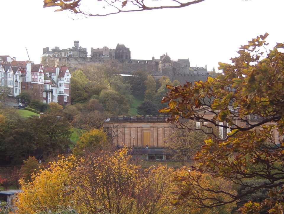 Edinburgh Castle, looking across the Princess Gardens.