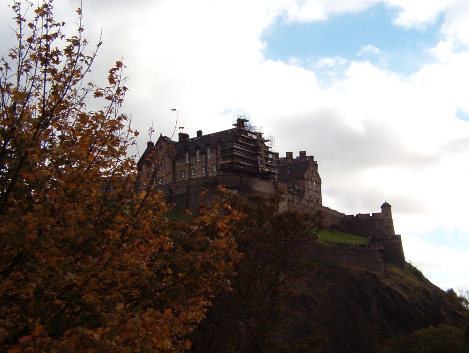 Edinburgh Castle, looking across the Princess Gardens.