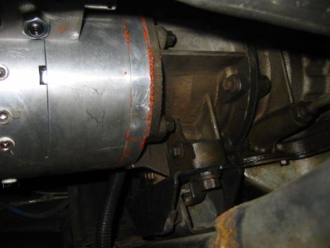 1992 Ford Bronco - Klune to E40D tranny mating. You can see the "intermediary" (Ford part on the back of the tranny) is still there, but no special adaptor fr…
