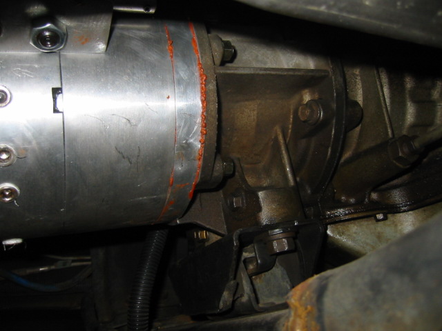 Klune to E40D tranny mating.  You can see the "intermediary" (Ford part on the back of the tranny) is still there, but no special adaptor  from Klune is necessary.