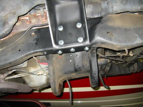 1992 Ford Bronco - Custom bracket installed on the underside of a vehicle's frame.