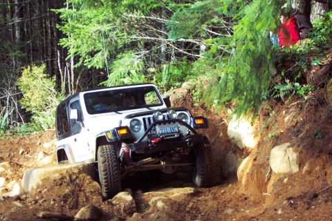 1996 Ford Bronco - Jeff Attempting To Go Up Mini Rubicon 11/6/2004)