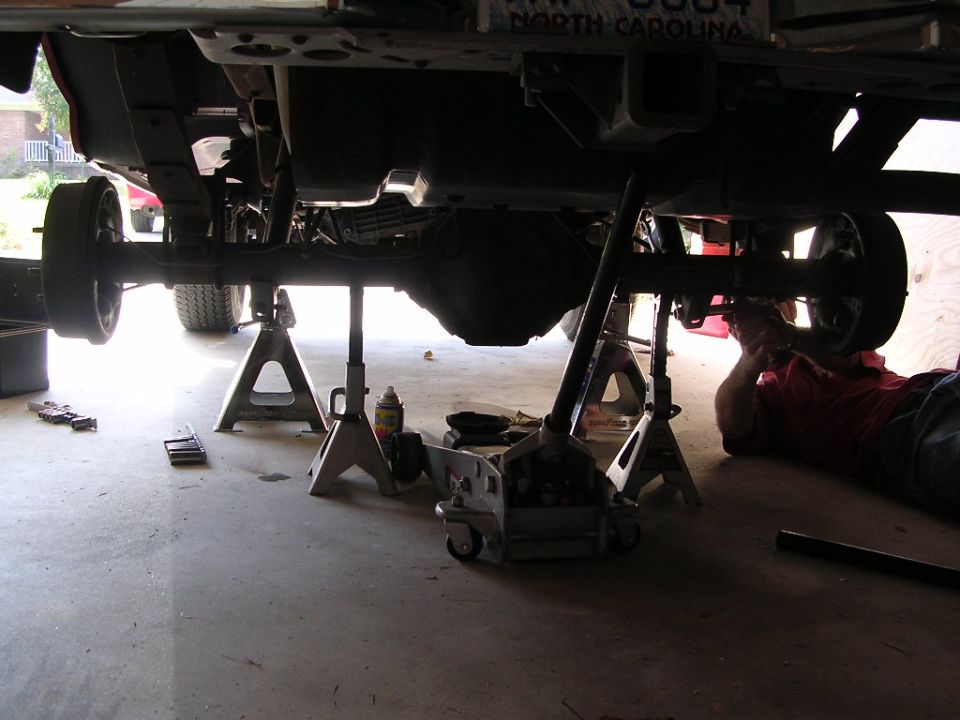 Beginning of the lift for the rear