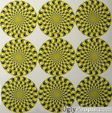 1993 Ford Bronco - This image displays nine circular stickers, each an optical illusion pattern.