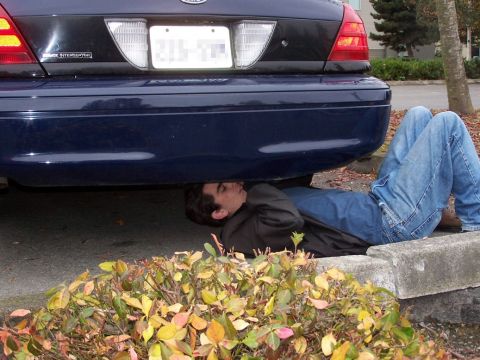 2001 Ford Crown Victoria - Ryan working hard on Blue Bruiser. Thanks again Ryan for the help.