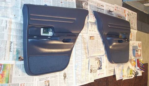 1998 Ford Crown Victoria - The door panels, awaiting the installation of the courtesy lamps.