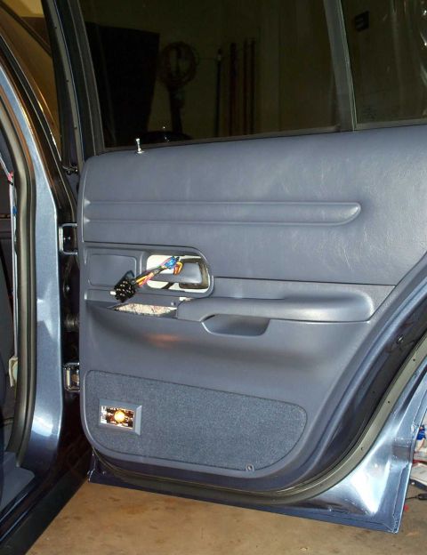 1998 Ford Crown Victoria - The panel, with it's new courtesy lamp, re-installed on the door.