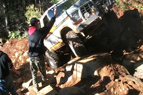 1996 Ford Bronco - Tony Trying to go up Mini Rubicon (11/6/2004)