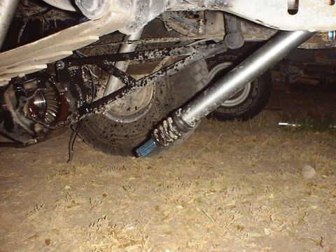 1988 Ford Bronco - The rear differential and driveshaft of a 1988 Ford Bronco are visible in this close-up shot.