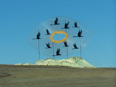 2001 Ford Crown Victoria - Geese In Flight - http://www.enchantedhighway.net/ This picture is one I actually took on the way back from Wisconsin while passing through…