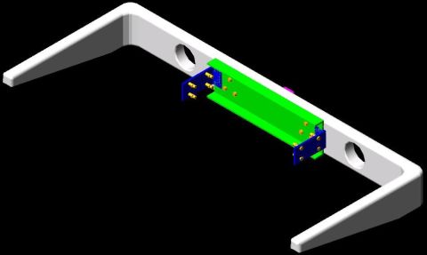 1985 Ford Bronco - 3D rendering shows a vehicle bumper assembly with mounting brackets.