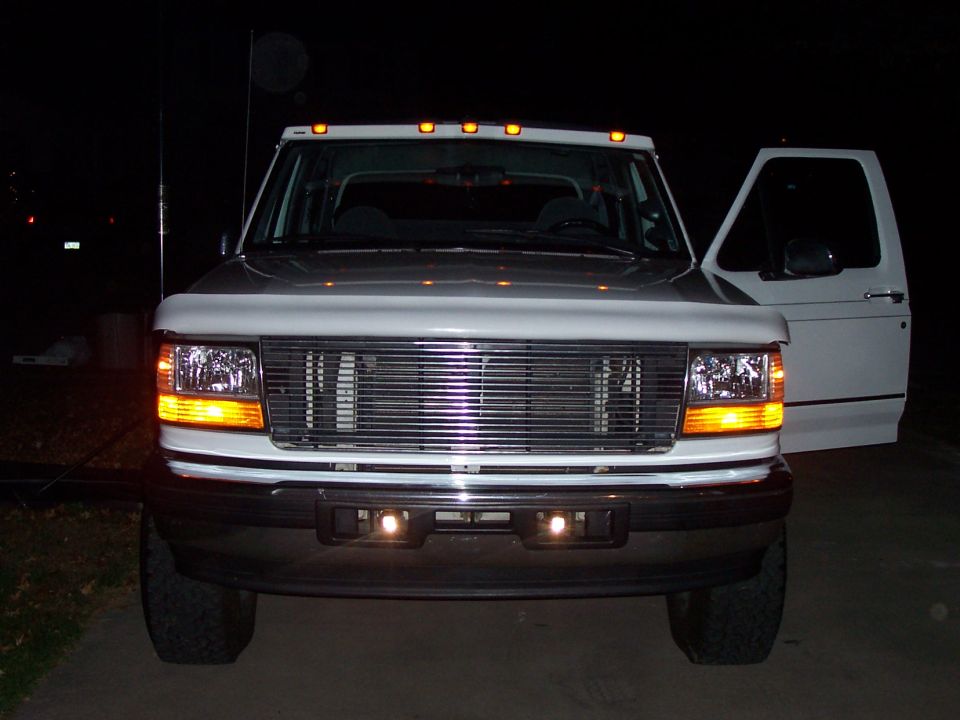 1992-1997 Ford F-Series truck front view, driver's door open