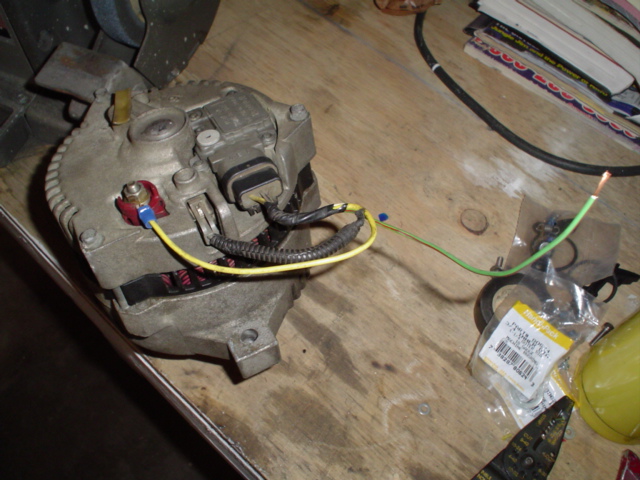 test fitting this wiring harness I got from a 95 Taurus.  I had to put on that terminal lug on the end of the yellow wire.