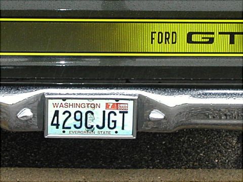 1967 Ford Ranchero - Vehicle rear detail shows a 'FORD GT' stripe and Washington license plate.