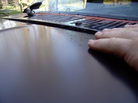 1986 Ford Bronco - Even though the sides and lines line up well, you can see there's a problem with the valance or cowl panel sticking up WAY too high over th…