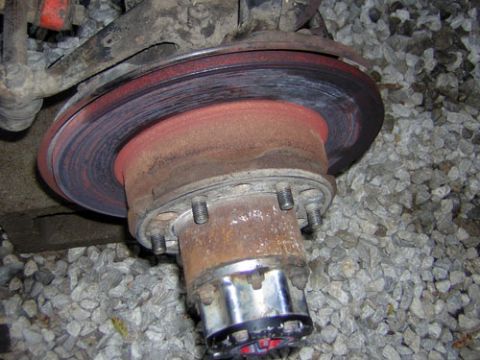 1995 Ford Bronco - brakes got a lil hot..and cooled off a lil quick with a bucket of water..better than catching anything else on fire though
