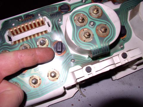 1986 Ford Bronco - These are the gauge cluster light bulb holders. Just give them a half twist and out they come. You only have to reach the middle five from…