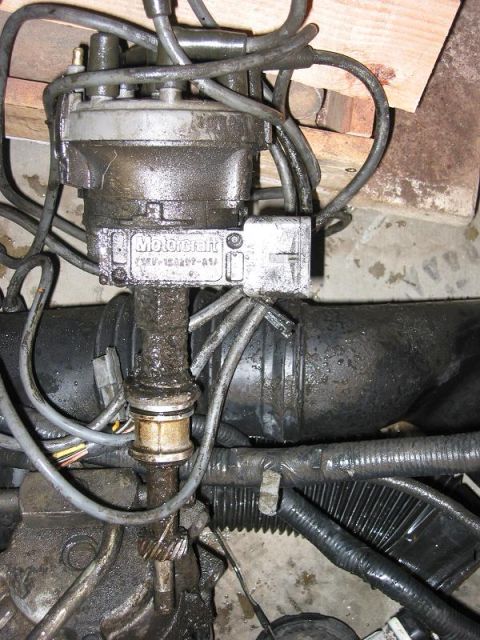 1985 Ford Bronco - Close up of Distributor