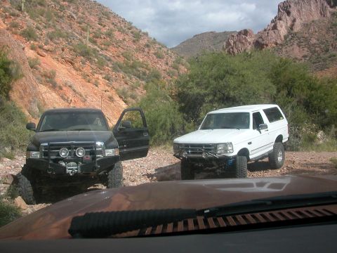 1984 Ford Bronco - Just after being winched out of my Carb/Battery/Open diff. situation...