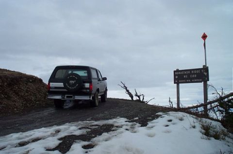 1995 Ford Bronco - Rounding the last bend before the top... the view up here was breathtaking!