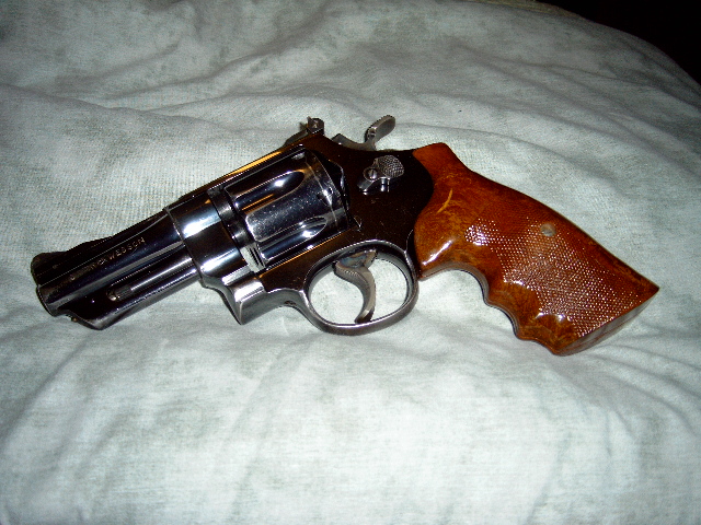 revolver with wooden grips