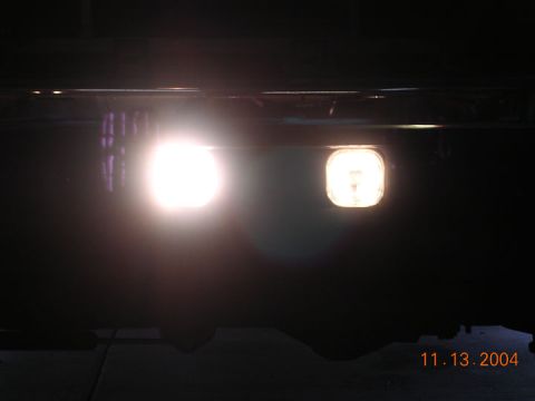 2004 Ford F-250 - there is a considerable increase in light with both silverstars in while driving, this is another comparsion shot. This mod is worth the 35…