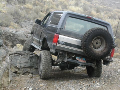 1994 Ford Bronco - This 1994 Ford Bronco is navigating a rocky off-road course.