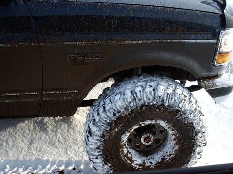 1996 Ford Bronco - This F-250 has a badge indicating its model, seen here in a snowy environment.