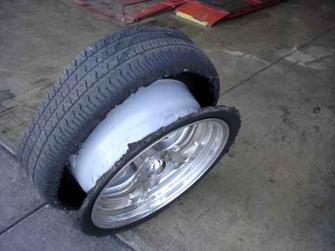 2003 Ford F-150 - This sucked at 90 mph. Fortunately there was no damage to the truck. I replaced the entire set of tires with the Yokohama HT-S in a 275/45/…