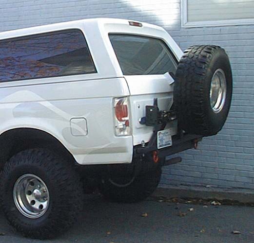 bumper  and tire rack in closed position
