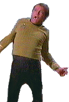 1986 Ford Bronco - A man in a vintage Starfleet uniform appears surprised or distressed.