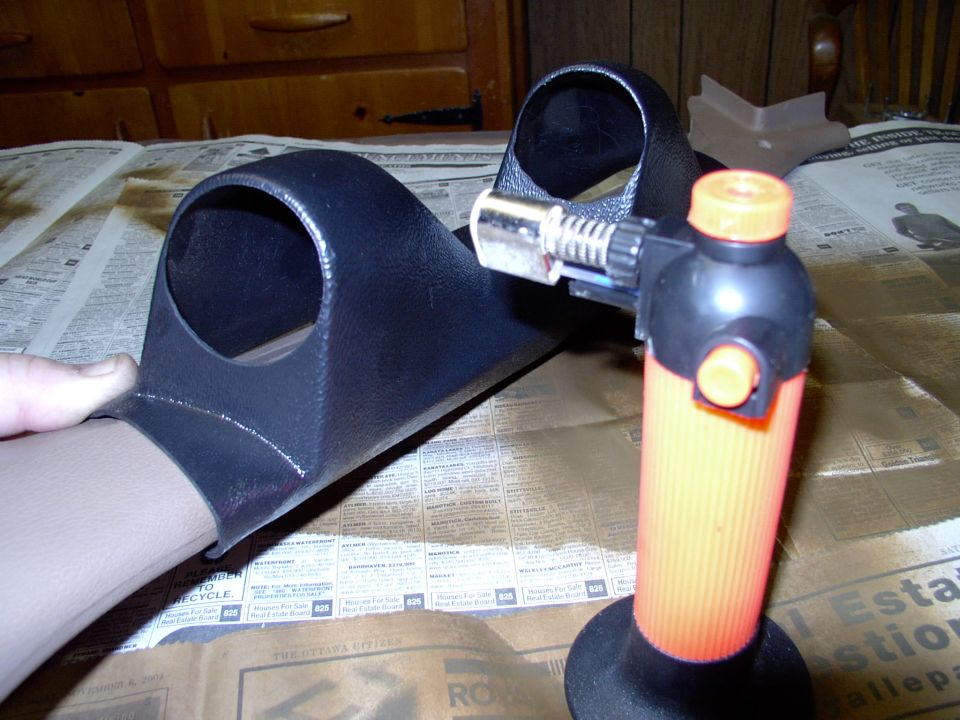 I couldn't wait for the heat gun (don't have one and the hair dryer wasn't cutting it).  I whipped out my soldering torch and heated and bent/pressed the Faze gauge pod to mold around my A-pillar