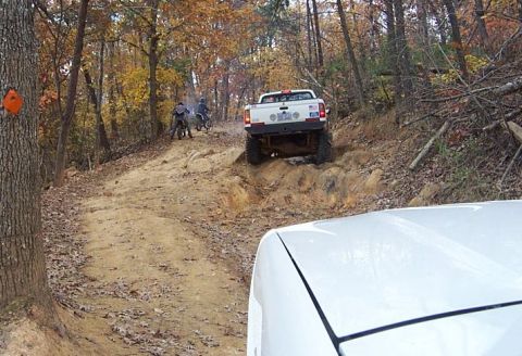 1995 Ford Bronco - The reason we were waiting (Bruce gettin freaky on a rock outcrop)