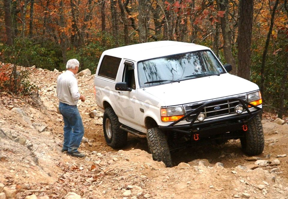 Bruce giving advice on how to get outta the mess on the hillclimb on daniel