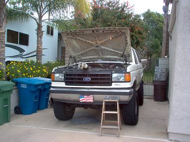 1988 Ford Bronco - Such a sad, sad site. Anytime a Bronco is under the weather , needing work done to it.
